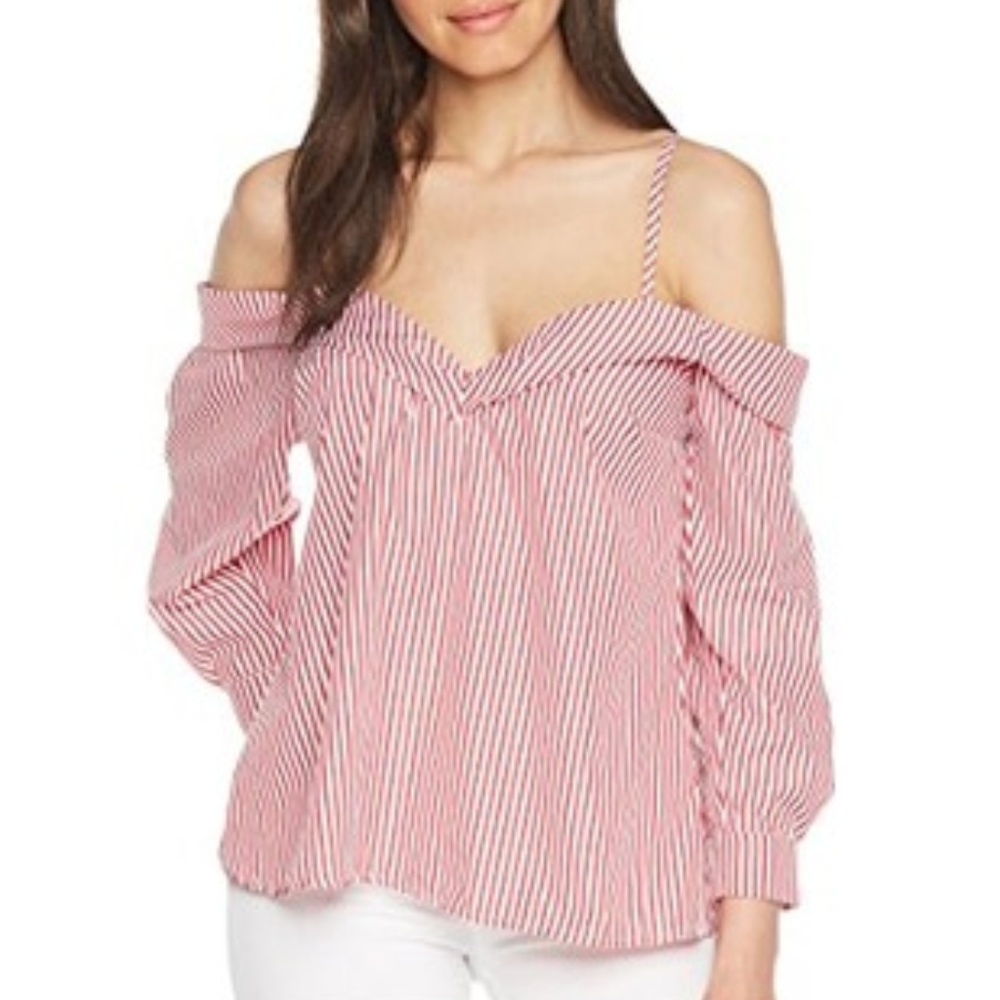Bardot Paloma Stripe Off the Shoulder Top